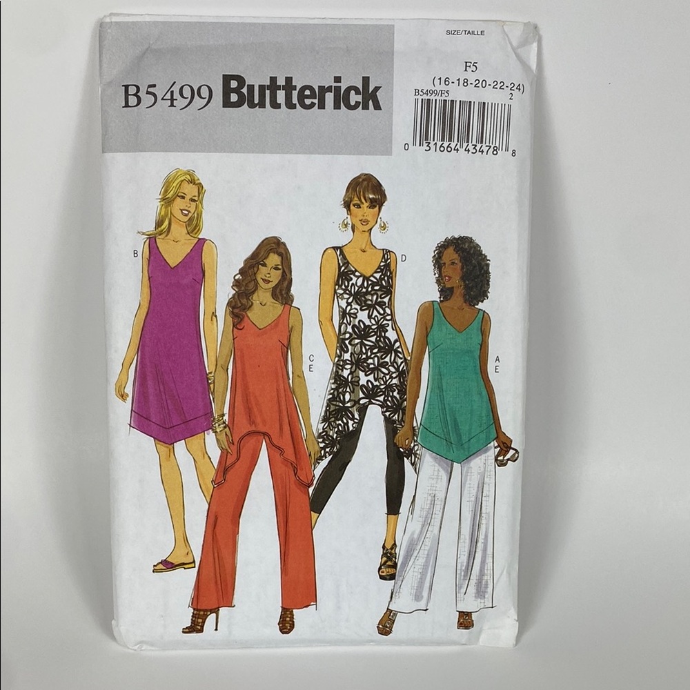 NEW Butter B5499 Sewing Pattern  Casual Fashion  Size 16-18-20-22-24